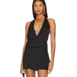 Elegant Black Halter Mini Dress